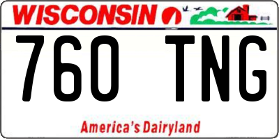 WI license plate 760TNG