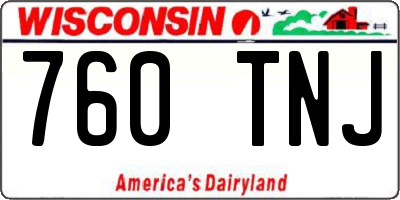 WI license plate 760TNJ