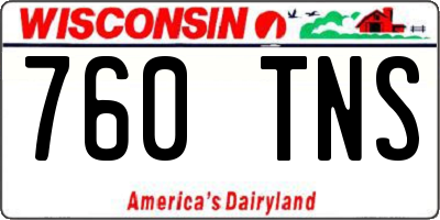 WI license plate 760TNS