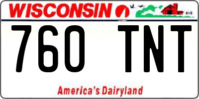 WI license plate 760TNT
