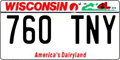 WI license plate 760TNY