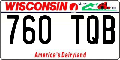 WI license plate 760TQB