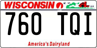 WI license plate 760TQI
