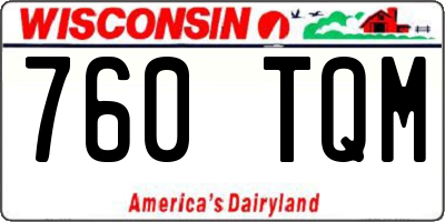 WI license plate 760TQM