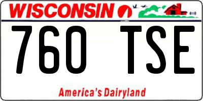 WI license plate 760TSE
