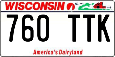 WI license plate 760TTK