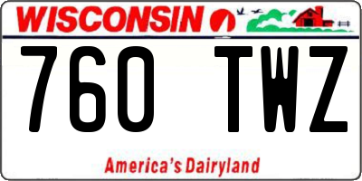 WI license plate 760TWZ