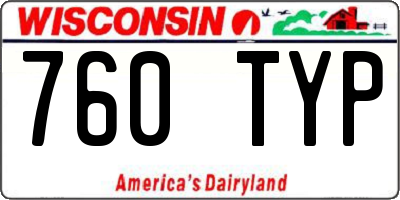 WI license plate 760TYP