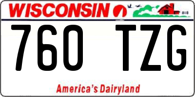 WI license plate 760TZG