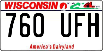 WI license plate 760UFH