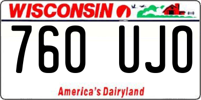 WI license plate 760UJO