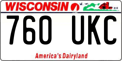 WI license plate 760UKC