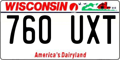 WI license plate 760UXT