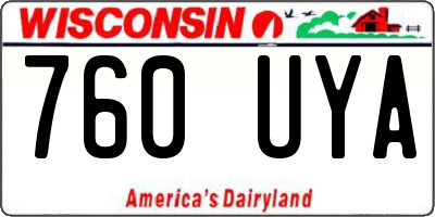WI license plate 760UYA