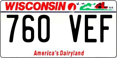 WI license plate 760VEF