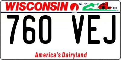 WI license plate 760VEJ