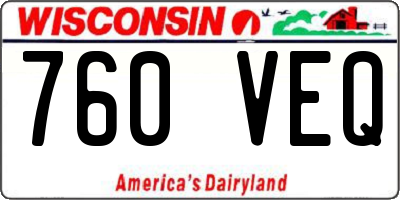 WI license plate 760VEQ