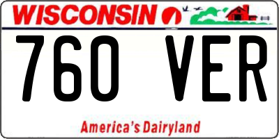 WI license plate 760VER