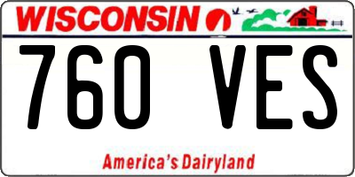 WI license plate 760VES