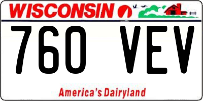 WI license plate 760VEV