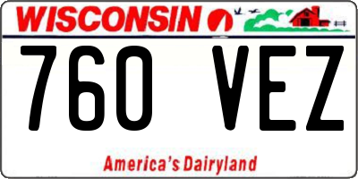 WI license plate 760VEZ
