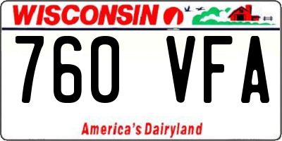 WI license plate 760VFA