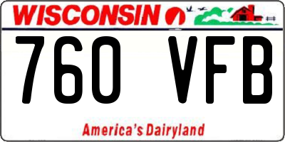 WI license plate 760VFB
