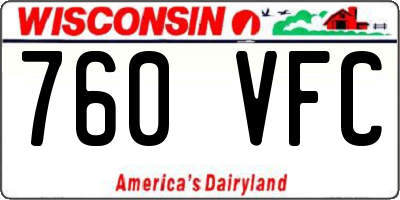 WI license plate 760VFC