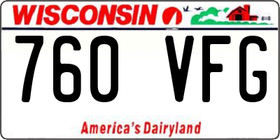 WI license plate 760VFG
