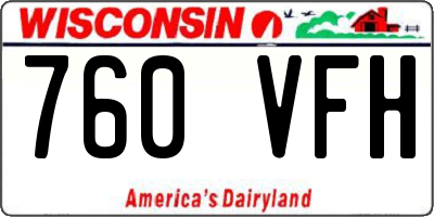 WI license plate 760VFH