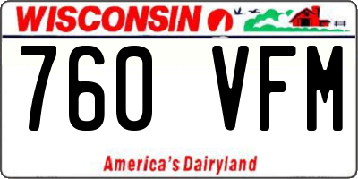 WI license plate 760VFM