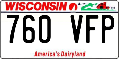 WI license plate 760VFP
