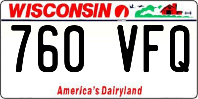 WI license plate 760VFQ