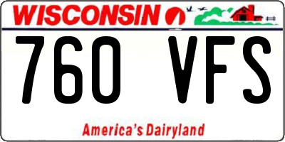 WI license plate 760VFS