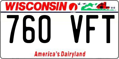 WI license plate 760VFT