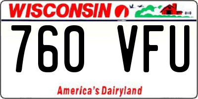 WI license plate 760VFU