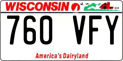 WI license plate 760VFY
