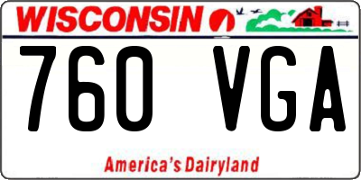 WI license plate 760VGA