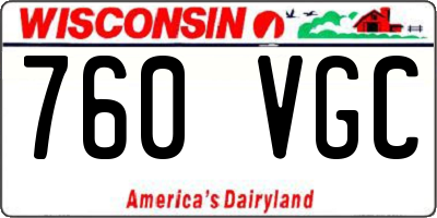 WI license plate 760VGC