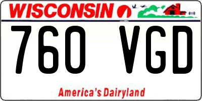 WI license plate 760VGD