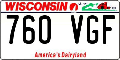 WI license plate 760VGF