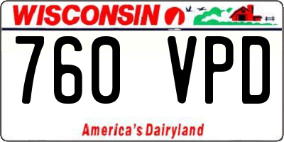 WI license plate 760VPD