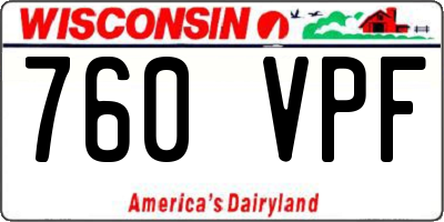 WI license plate 760VPF