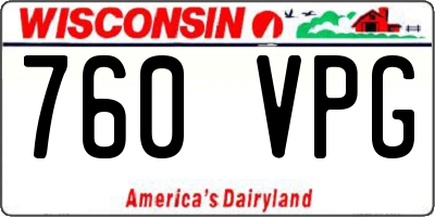 WI license plate 760VPG