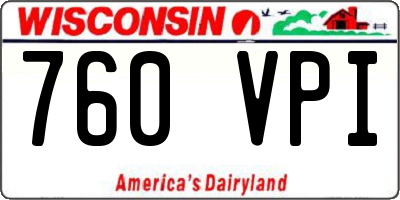 WI license plate 760VPI