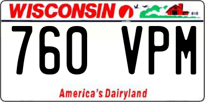 WI license plate 760VPM