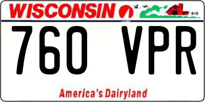 WI license plate 760VPR