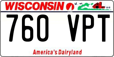 WI license plate 760VPT