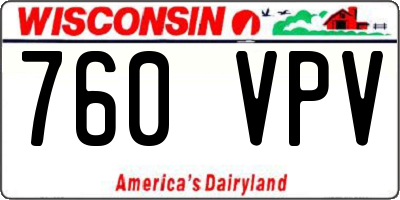 WI license plate 760VPV