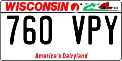 WI license plate 760VPY